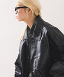 【SAVIER：サビアー】オーバーサイズ フェイクレザー A-2型 フライトブルゾン