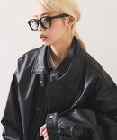 【SAVIER：サビアー】オーバーサイズ フェイクレザー A-2型 フライトブルゾン