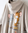 【TOM and JERRY/トムとジェリー】【ユニセックスデザインでリンクコーデにも◎】裏起毛プルオーバーパーカー フーディ 保温 カジュアル キャラクター トム ジェリー タフィー サカナ