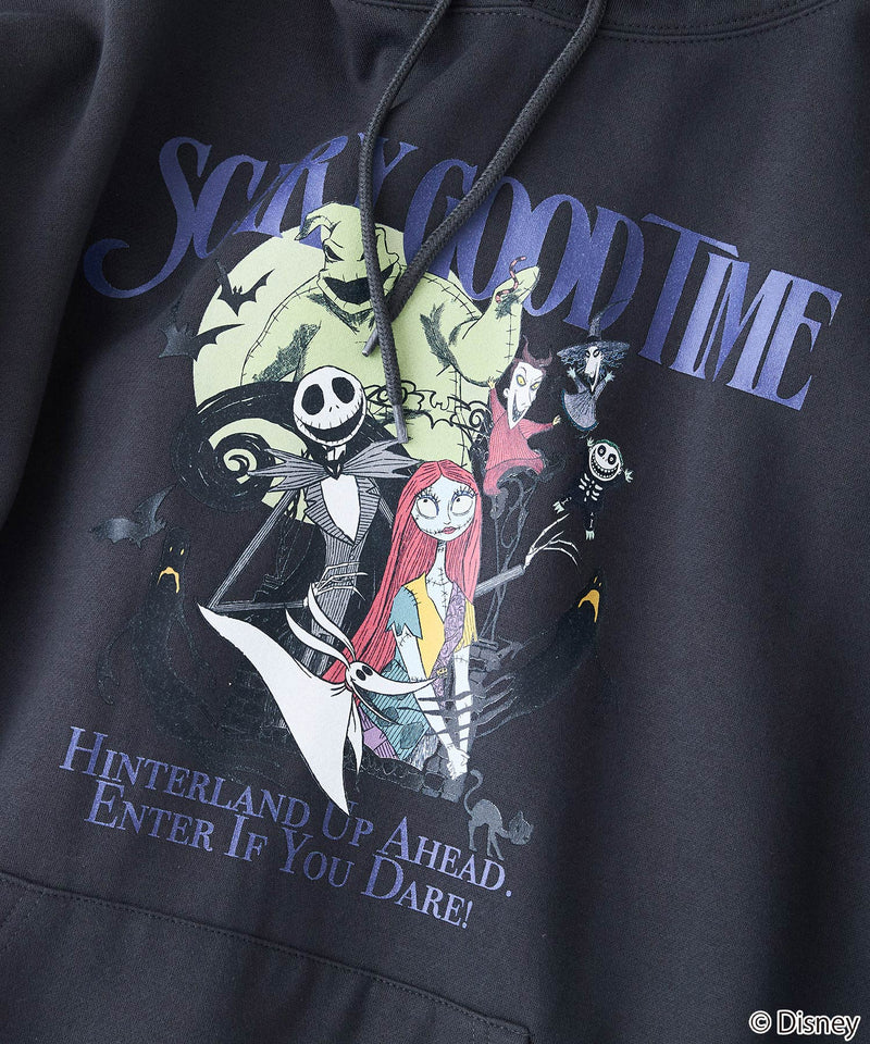 【DISNEY/ディズニー】＜ナイトメアー・ビフォア・クリスマス＞＜ディズニーヴィランズ＞ビッグシルエット 裏起毛 プルオーバーパーカー フーディー ドロップショルダー オーバーサイズ