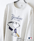 【PEANUTS/ピーナッツ】【ユニセックスデザインでリンクコーデにも◎】MLB×PEANUTS 裏起毛トレーナー 保温 キャラクター ドジャース ヤンキース パイレーツ オフホワイトB柄 ❘ジーンズメイト公式オンラインショップ