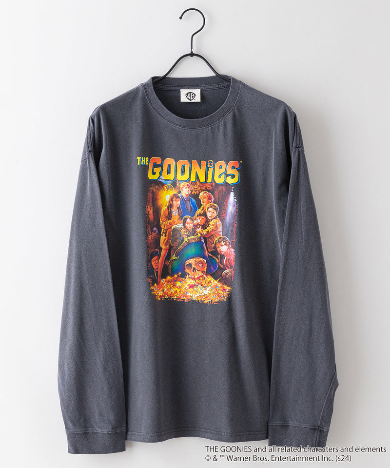 『The Goonies/グーニーズ』 パウダーブリーチ加工 ビッグシルエットロンT ドロップショルダー オーバーサイズ  ヴィンテージ加工