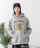 【TOM and JERRY/トムとジェリー】オリジナルデザイン 刺繍 プルオーバーパーカー フーディー ジェリー タフィー サカナ ドロップショルダー ビッグシルエット