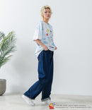 【PEANUTS /ピーナッツ】 オリジナルデザイン 刺繍 Tシャツ スヌーピー  ベル ドロップショルダー ビッグシルエット ユニセックス キャラクター