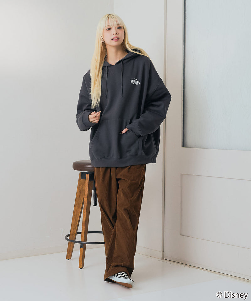 【DISNEY/ディズニー】＜ナイトメアー・ビフォア・クリスマス＞＜ディズニーヴィランズ＞ビッグシルエット 裏起毛 プルオーバーパーカー フーディー ドロップショルダー オーバーサイズ
