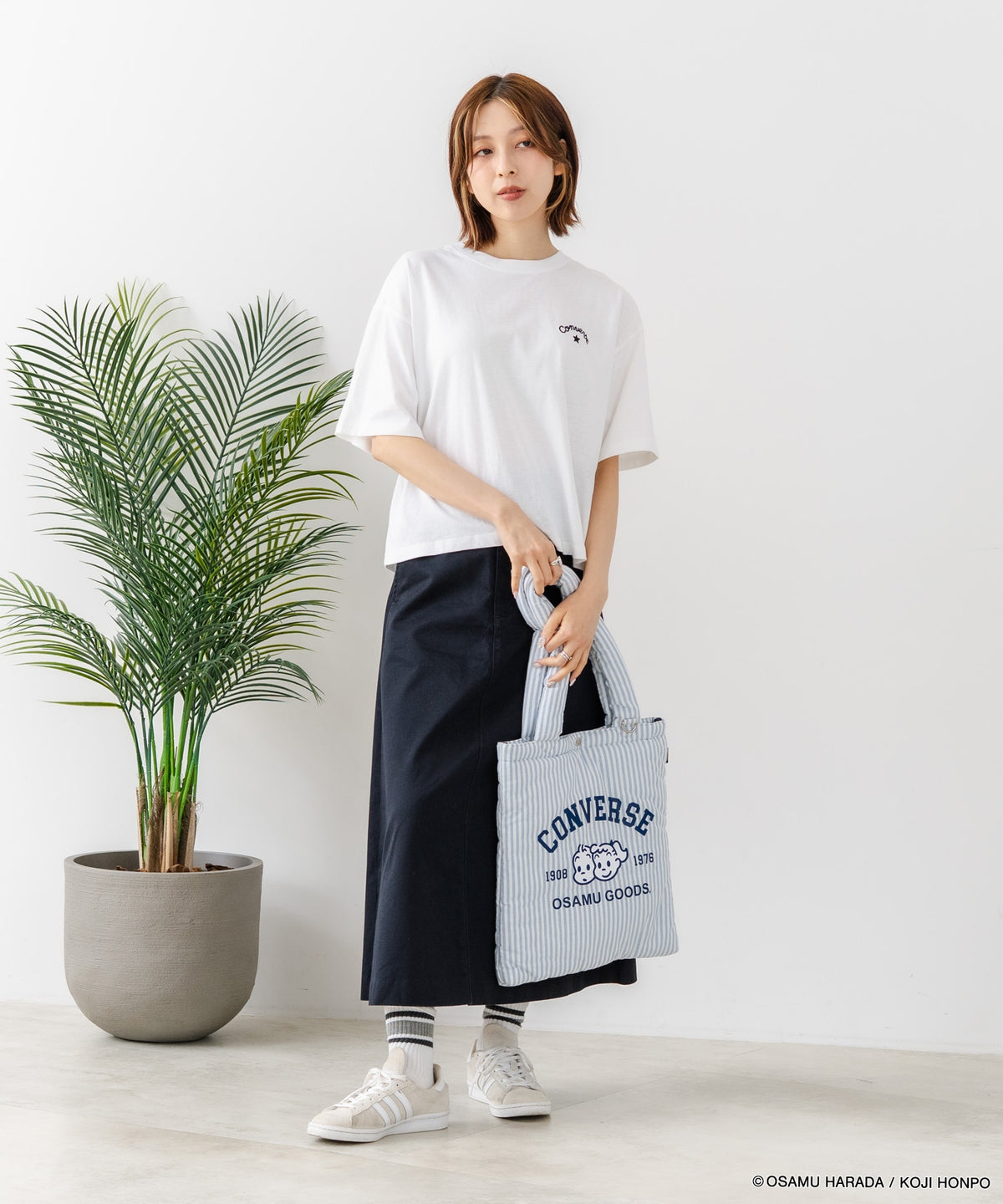 CONVERSE/コンバース】CONVERSE×OSAMUGOODS 天竺 CAT サガラ刺繍Tシャツ