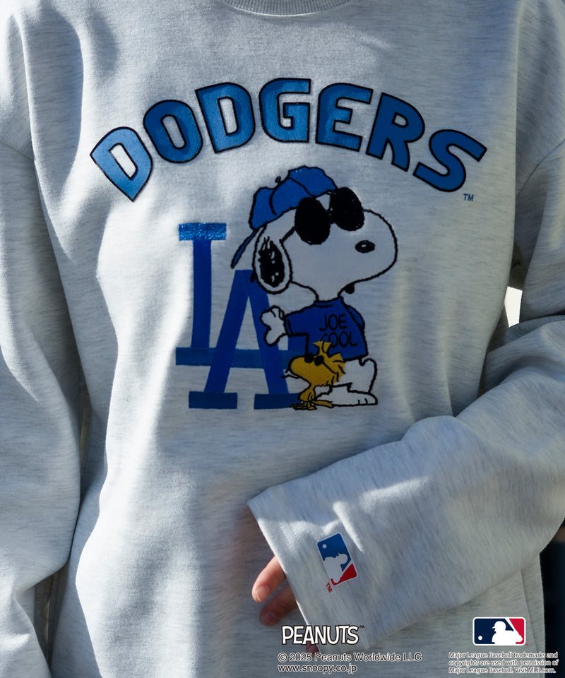 【2025新作 】MLB ×PEANUTS オリジナルデザイン TCダンボール Tトレーナー  ドジャース カブス ヤンキース ドロップショルダー ビッグシルエット ユニセックス 人気アイテム　