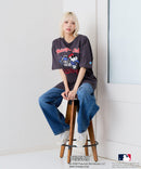 【PEANUTS×MLB】オリジナルデザインTシャツ 刺繍 ドロップショルダー ユニセックス