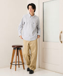 【POLO BCS/ポロビーシーエス】【カジュアル定番のオックスを王道のボタンダウンスタイルに！】ヘビーオックスボタンダウンシャツ レギュラーフィット ワンポイント刺繍 背面ボックスプリーツ ベーシック シンプル ユニセックス