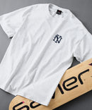 【SAVIER/サビアー】×【ZERO STAIN/ゼロステイン】コラボ NY ロゴ刺繍 半袖 Tシャツ/ NY Logo オフホワイト ❘ジーンズメイト公式オンラインショップ
