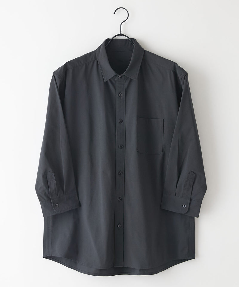 カットジョーゼット 7分袖シャツ 吸水速乾 接触冷感 ストレッチ 軽量 イージーケア UVカット BLUE STANDARD ブルースタンダード