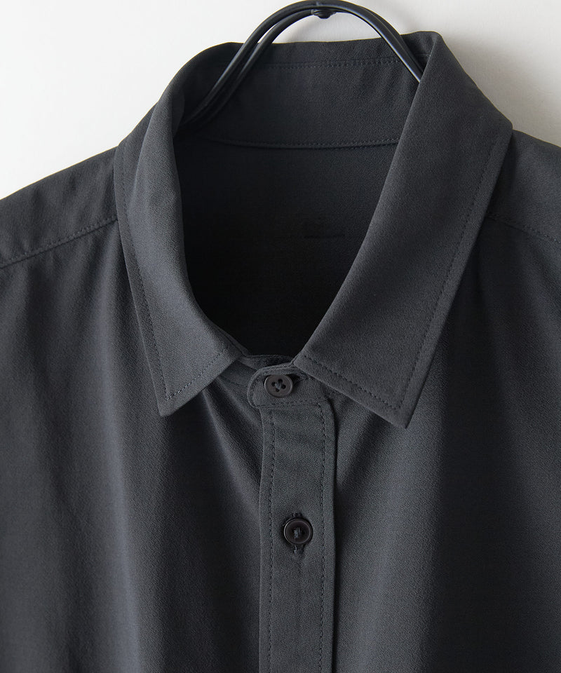 カットジョーゼット 7分袖シャツ 吸水速乾 接触冷感 ストレッチ 軽量 イージーケア UVカット BLUE STANDARD ブルースタンダード