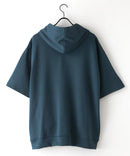 接触冷感 COOLスムース5分袖パーカー 【BLUE STANDARD/ブルースタンダード】