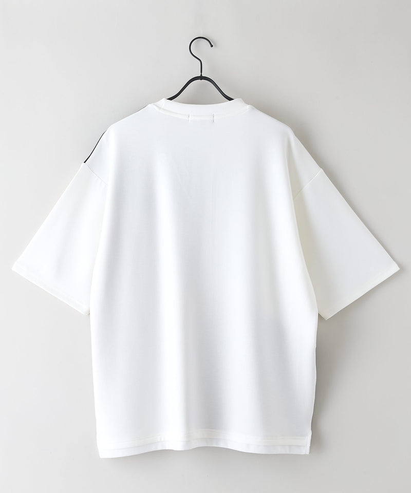 【Blue Standard/ブルースタンダード】接触冷感 COOLスムース フェイクレイヤード リラックスフィット切り替えデザインTシャツ