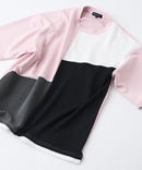 【Blue Standard/ブルースタンダード】接触冷感 COOLスムース フェイクレイヤード リラックスフィット切り替えデザインTシャツ