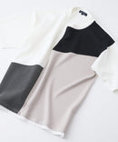 【Blue Standard/ブルースタンダード】接触冷感 COOLスムース フェイクレイヤード リラックスフィット切り替えデザインTシャツ