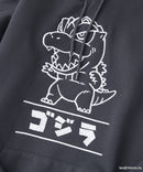 【GODZILLA/ゴジラ】ゴジラ キングギドラ オリジナルデザイン ビッグシルエット 裏起毛 プルオーバーパーカー フーディー ドロップショルダー オーバーサイズ