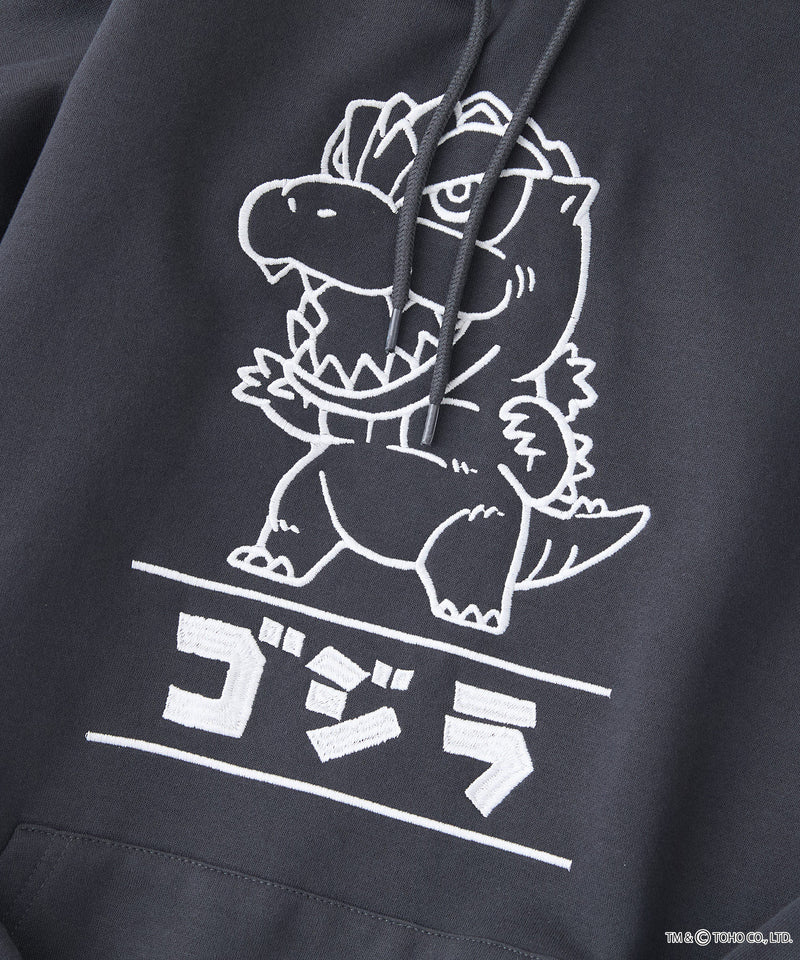 【GODZILLA/ゴジラ】ゴジラ キングギドラ オリジナルデザイン ビッグシルエット 裏起毛 プルオーバーパーカー フーディー ドロップショルダー オーバーサイズ
