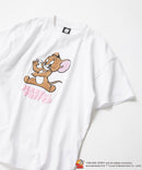 TOM AND JERRY トムとジェリー Tシャツ オリジナルデザイン ジェリー タフィー ドロップショルダー ビッグシルエット ユニセックス キャラクター ホワイトA柄 ❘ジーンズメイト公式オンラインショップ