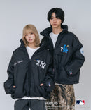 【PEANUTS/ピーナッツ】【ユニセックスデザイン リンクコーデ・カップルコーデにも◎】MLB×PEANUTS パファージャケット ブルゾン 中綿ジャケット オーバーサイズ スタンドネック 保温 ドジャース ヤンキース パドレス ❘ジーンズメイト公式オンラインショップ
