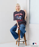 【PEANUTS×MLB】オリジナルデザインTシャツ 刺繍 ドロップショルダー ユニセックス