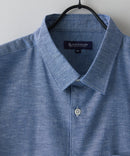 【BLUE STANDARD/ブルースタンダード】【涼しくさらさらな肌ざわりの綿麻シャツ】コットンリネンミックス 7分袖シャツ レギュラーフィット 無地 通気性 清涼感 吸水速乾 紫外線対策