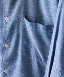【BLUE STANDARD/ブルースタンダード】【涼しくさらさらな肌ざわりの綿麻シャツ】コットンリネンミックス 7分袖シャツ レギュラーフィット 無地 通気性 清涼感 吸水速乾 紫外線対策
