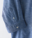 【BLUE STANDARD/ブルースタンダード】【涼しくさらさらな肌ざわりの綿麻シャツ】コットンリネンミックス 7分袖シャツ レギュラーフィット 無地 通気性 清涼感 吸水速乾 紫外線対策