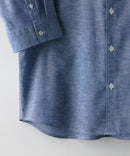 【BLUE STANDARD/ブルースタンダード】【涼しくさらさらな肌ざわりの綿麻シャツ】コットンリネンミックス 7分袖シャツ レギュラーフィット 無地 通気性 清涼感 吸水速乾 紫外線対策