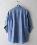 【BLUE STANDARD/ブルースタンダード】【涼しくさらさらな肌ざわりの綿麻シャツ】コットンリネンミックス 7分袖シャツ レギュラーフィット 無地 通気性 清涼感 吸水速乾 紫外線対策