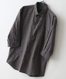 【BLUE STANDARD/ブルースタンダード】【涼しくさらさらな肌ざわりの綿麻シャツ】コットンリネンミックス 7分袖シャツ レギュラーフィット 無地 通気性 清涼感 吸水速乾 紫外線対策