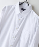 【BLUE STANDARD/ブルースタンダード】【涼しくさらさらな肌ざわりの綿麻シャツ】コットンリネンミックス レギュラーカラーシャツ リラックスフィット 無地 ストライプ 通気性 清涼感 吸水速乾 紫外線対策 羽織り