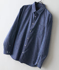 【BLUE STANDARD/ブルースタンダード】【涼しくさらさらな肌ざわりの綿麻シャツ】コットンリネンミックス レギュラーカラーシャツ リラックスフィット 無地 ストライプ 通気性 清涼感 吸水速乾 紫外線対策 羽織り