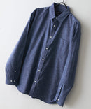 【BLUE STANDARD/ブルースタンダード】【涼しくさらさらな肌ざわりの綿麻シャツ】コットンリネンミックス レギュラーカラーシャツ リラックスフィット 無地 ストライプ 通気性 清涼感 吸水速乾 紫外線対策 羽織り