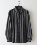 【BLUE STANDARD/ブルースタンダード】【涼しくさらさらな肌ざわりの綿麻シャツ】コットンリネンミックス レギュラーカラーシャツ リラックスフィット 無地 ストライプ 通気性 清涼感 吸水速乾 紫外線対策 羽織り