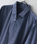 【BLUE STANDARD/ブルースタンダード】コットンリネンミックス 7分袖スキッパーシャツ リラックスフィット 麻混 通気性 清涼感 吸水速乾 紫外線対策
