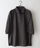 【BLUE STANDARD/ブルースタンダード】コットンリネンミックス 7分袖スキッパーシャツ リラックスフィット 麻混 通気性 清涼感 吸水速乾 紫外線対策