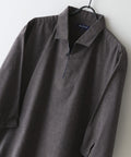 【BLUE STANDARD/ブルースタンダード】コットンリネンミックス 7分袖スキッパーシャツ リラックスフィット 麻混 通気性 清涼感 吸水速乾 紫外線対策