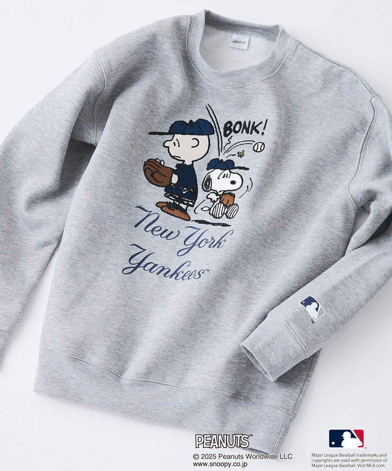 【PEANUTS×MLB】オリジナルデザイン KIDS裏起毛トレーナー キッズサイズ ヤンキース ドジャース カブス キャラクター