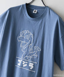【GODZILLA/ゴジラ】【コットン100％のしっかりした生地 ドロップショルダー】オリジナルデザイン 刺繍Tシャツ ゴジラ キングギドラ メカゴジラ コラボ 特撮 映画 キャラT オーバーサイズ