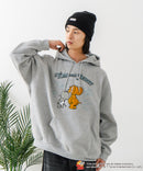 【TOM and JERRY/トムとジェリー】オリジナルデザイン 刺繍 プルオーバーパーカー フーディー ジェリー タフィー サカナ ドロップショルダー ビッグシルエット