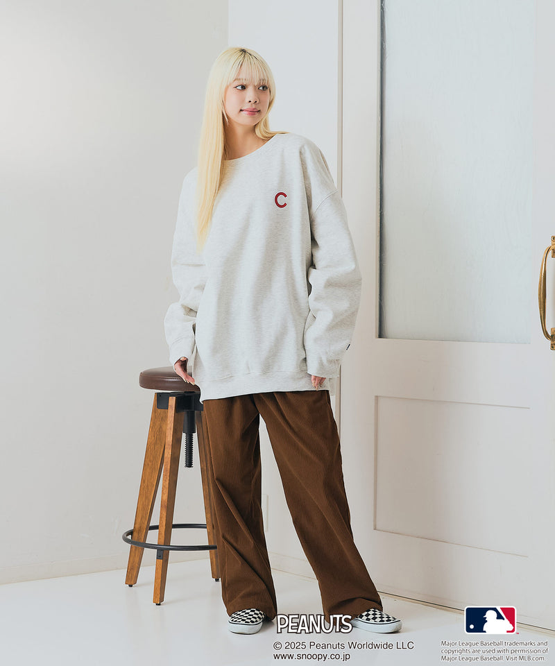 【PEANUTS×MLB】オリジナルデザイン 裏起毛トレーナー ヤンキース ドジャース カブス キャラクター