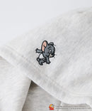【TOM and JERRY/トムとジェリー】オリジナルデザイン 刺繍 プルオーバーパーカー フーディー ジェリー タフィー サカナ ドロップショルダー ビッグシルエット