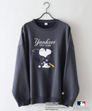 【PEANUTS/ピーナッツ】【ユニセックスデザインでリンクコーデにも◎】MLB×PEANUTS 裏起毛トレーナー 保温 キャラクター ドジャース ヤンキース パイレーツ ❘ジーンズメイト公式オンラインショップ