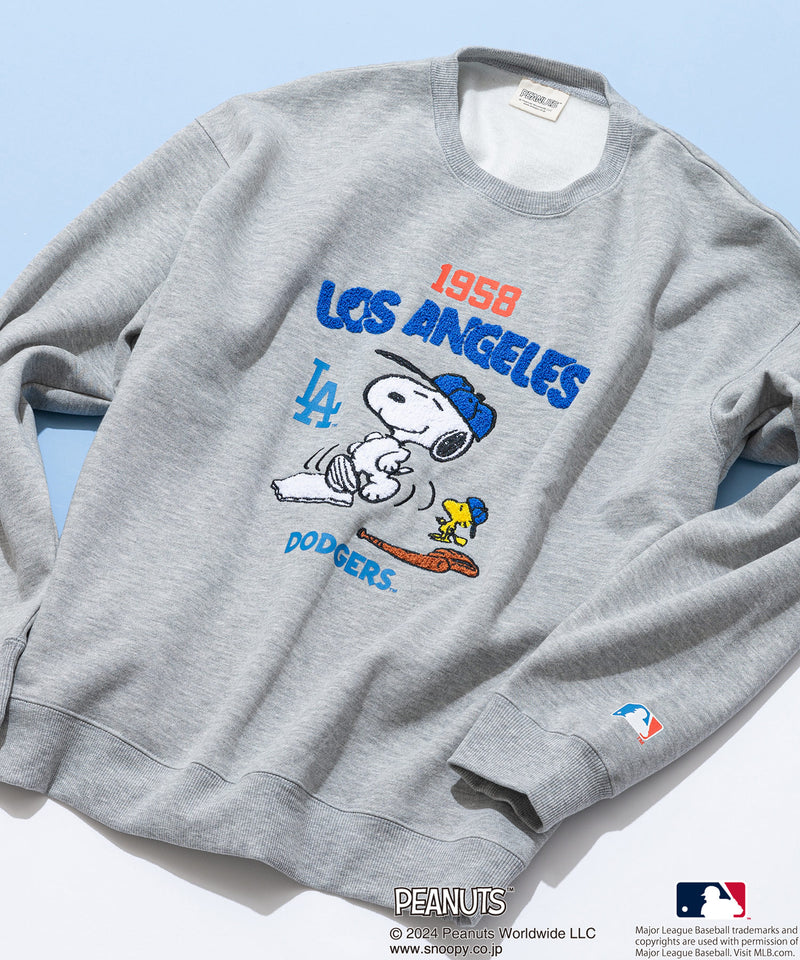 【楽天ランキング受賞】PEANUTS MLB オリジナルデザイン オリジナルデザイン 裏起毛クルーネックスウェット ヤンキース ドジャース レッドソックス