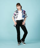 接触冷感 総柄 アロハシャツ レーヨン100％ オープンカラー 開襟 ストリート モード カジュアル 夏服  UNIIT ユニット