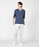 汗染み 目立ちにくい フェイク レイヤード 重ね着風 BIG キーネック Tシャツ ZERO STAIN ゼロステイン 防汚 UVカット 撥水 ❘ジーンズメイト公式オンラインショップ