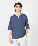 汗染み 目立ちにくい フェイク レイヤード 重ね着風 BIG キーネック Tシャツ ZERO STAIN ゼロステイン 防汚 UVカット 撥水 ❘ジーンズメイト公式オンラインショップ