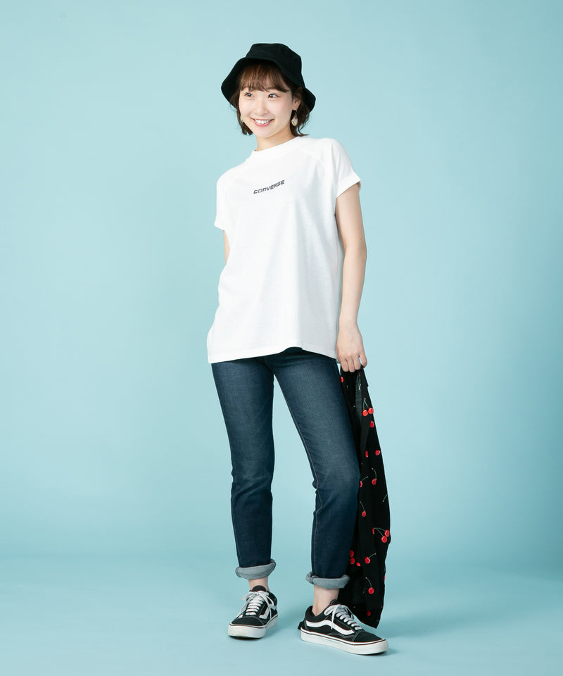 リブ付き モック ネック Tシャツ CONVERSE コンバース レディース