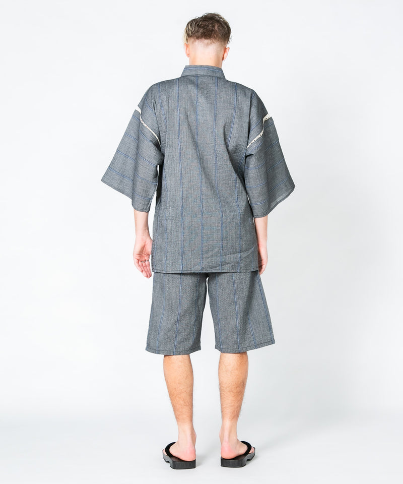シジラ織り 甚平 上下セット 和服 夏祭り 部屋着 通気性 速乾性 シワになりにくい